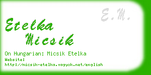 etelka micsik business card